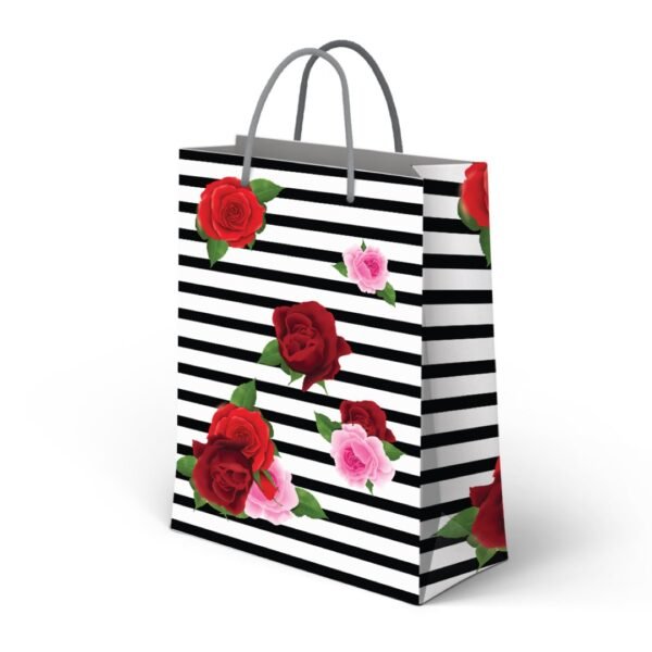 Kit 12 Mini Sacolas de Papel Rosas 17 x 11 x 3,9 cm - Imagem 4