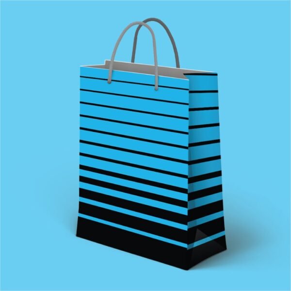 Kit 12 Mini Sacolas de Papel Listras Azul 17 x 11 x 3,9 cm - Imagem 4