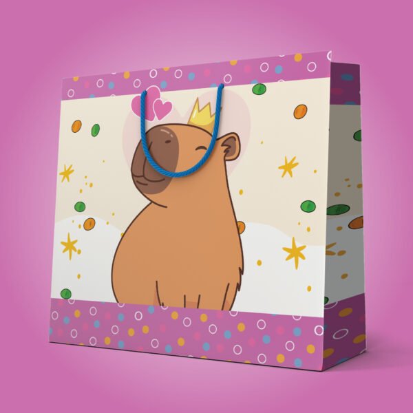 Kit 12 Sacolas Duplex Grande de Papel Capivara  25,5 x 28,7 x 8,5 cm - Imagem 4