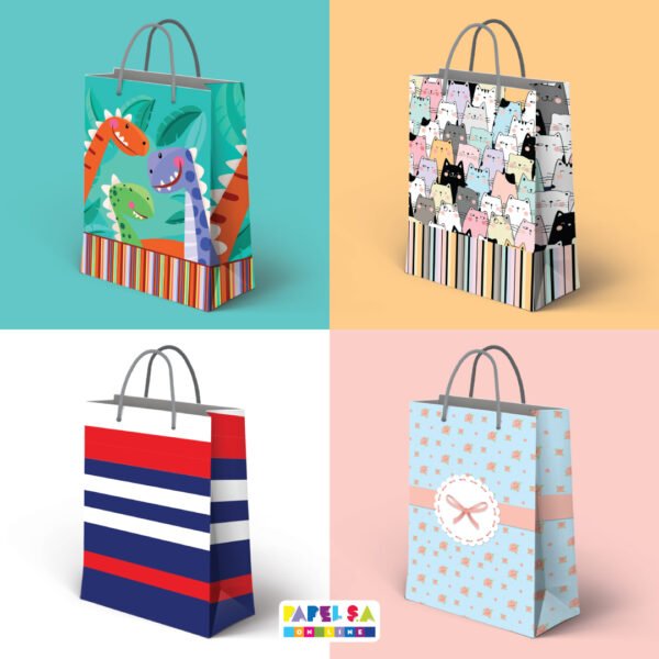 Kit 12 Mini Sacolas de  Papel Laço 17 x 11 x 3,9 cm - Imagem 6