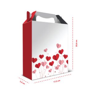 Kit 12 Caixas Médias Presente Papel  Ecológico Coração 17,5 x 20,6 x 7,2 cm