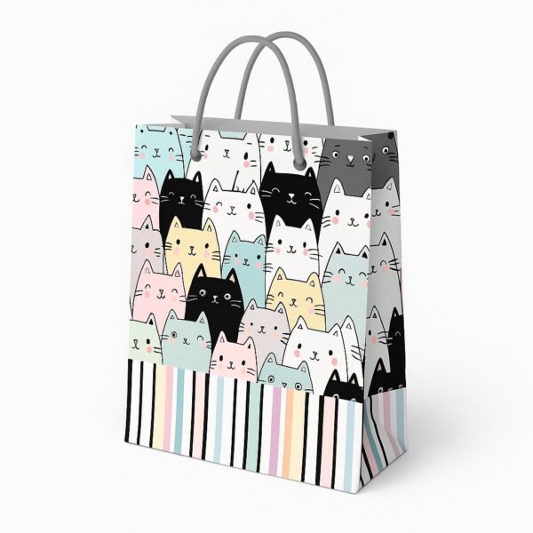 Kit 12 Mini Sacolas de Papel Gatos 17 x 11 x 3,9 cm - Imagem 4