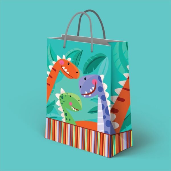 Kit 12 Mini Sacolas de Papel Dinossauro 17 x 11 x 3,9 cm - Imagem 4