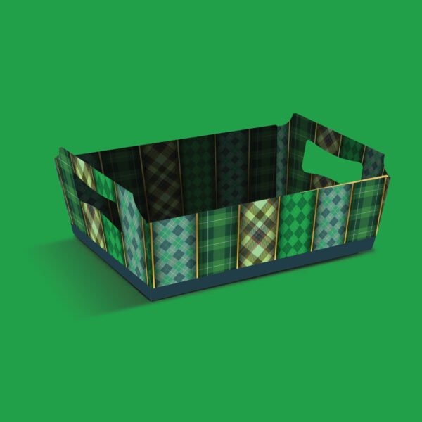 Kit 12 Cestas Grandes de Papel Verde 24,5 x 15,5 x 10 cm - Imagem 3