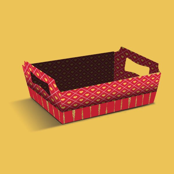 Kit 12 Cestas Grandes de Papel Vermelho 24,5 x 15,5 x 10 cm - Imagem 4