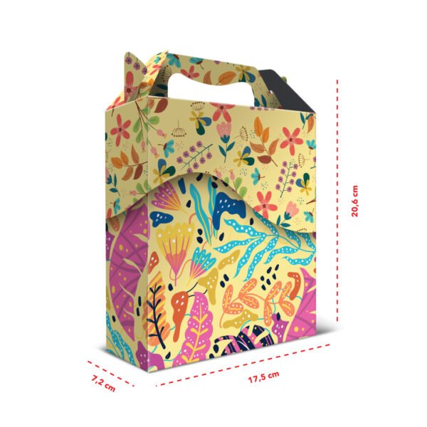 Kit 12 Caixas Médias Presente Papel Ecológico Floral 17,5 x 20,6 x 7,2 cm