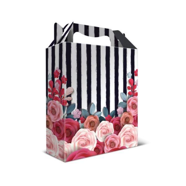 Kit 12 Caixas Médias Presente Papel Ecológico Rosas 17,5 x 20,6 x 7,2 cm - Imagem 4