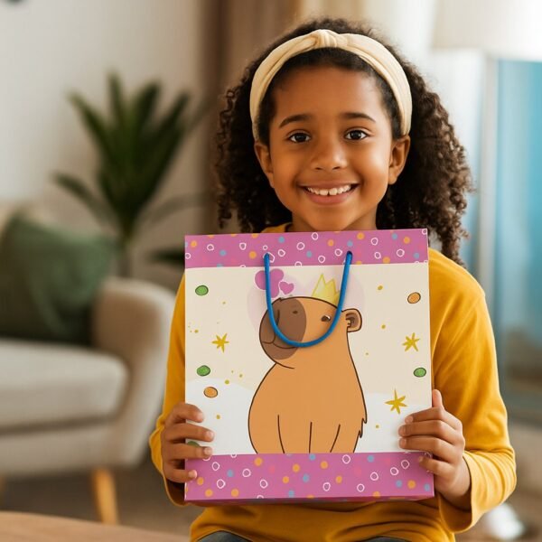 Kit 12 Sacolas Duplex Grande de Papel Capivara  25,5 x 28,7 x 8,5 cm - Imagem 2