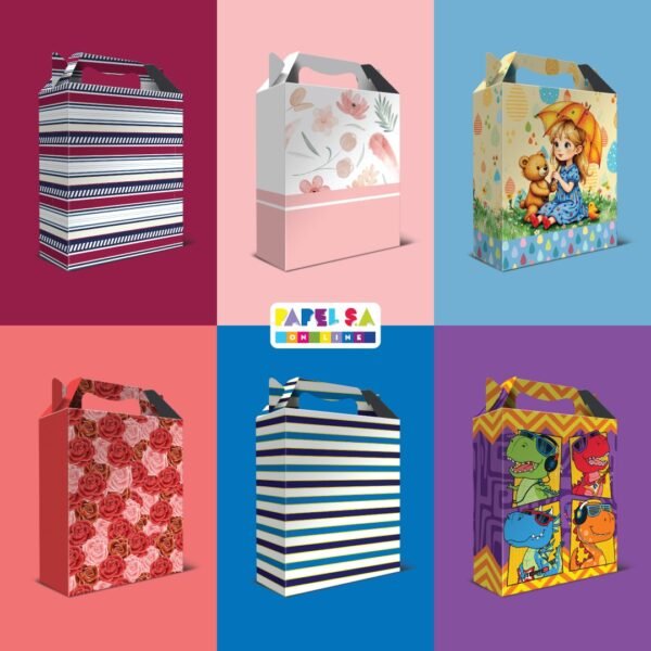 Kit 12 Caixas de Papel Média Padrão Listras 17,5 x 20,6 x 7,2 cm - Imagem 4
