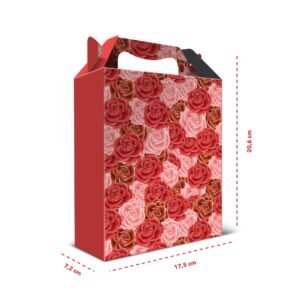 Kit 12 Caixas de Papel Média Rosas 17,5 x 20,6 x 7,2 cm