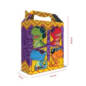 Kit 12 Caixas de Papel Média Dinossauro 17,5 x 20,6 x 7,2 cm