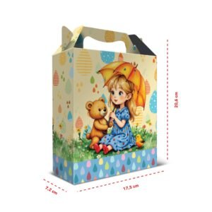Kit 12 Caixas de Papel Média Menina e Urso17,5 x 20,6 x 7,2 cm