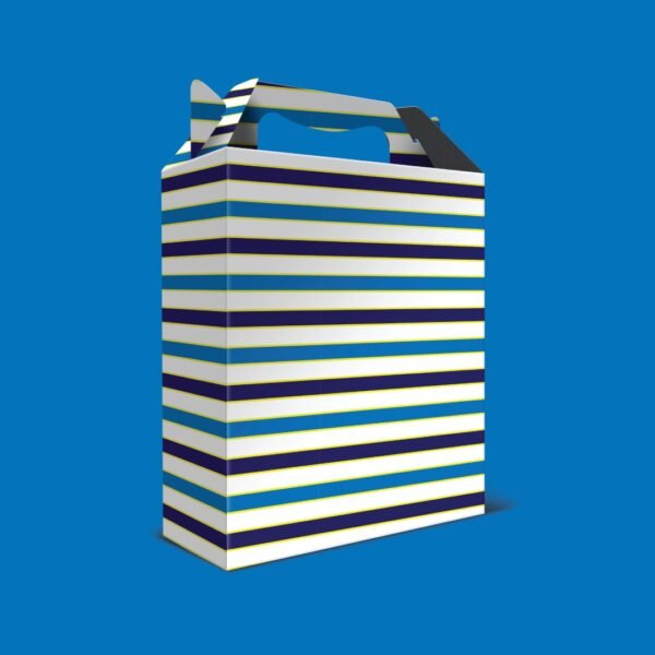 Kit 12 Caixas de Papel Média Listra Azul 17,5 x 20,6 x 7,2 cm - Imagem 4