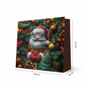12 Sacolas Grande Duplex Natal Papai Noel 25,5x 28,7x 8,5 cm