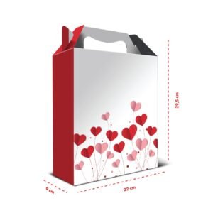 12 Caixas de Papel Grande Coração 29,5 x 22 x 9 cm