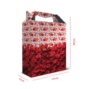 12 Caixas de Presente Média Coração Rosa 17,5 x 20,6 x7,2 cm