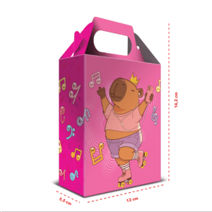 24 Caixas de Lembrancinha Capivara Patinadora 12x14,2x5,5 cm