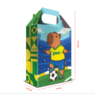 24 Caixas de Lembrancinha Capivara Futebol 12 x 14,2 x 5,5cm