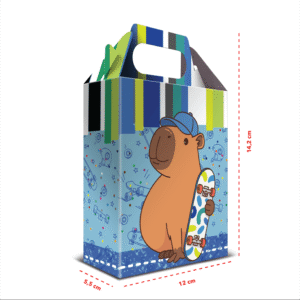 48 Caixas de Lembrancinha Capivara Azul 12 x 14,2 x 5,5 cm