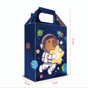 48 Caixas de Lembrancinha Capivara Astronauta 12x14,2x5,5 cm